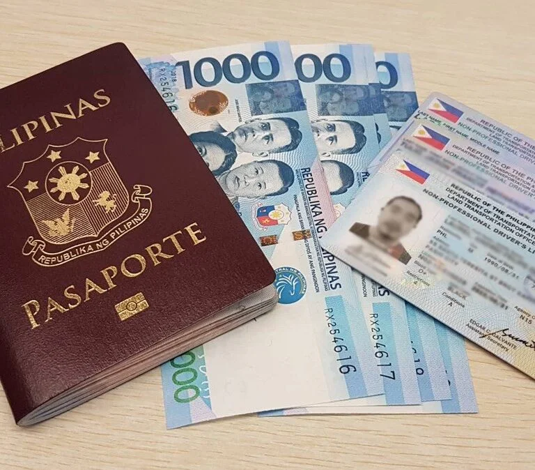 novelty passport and driving license