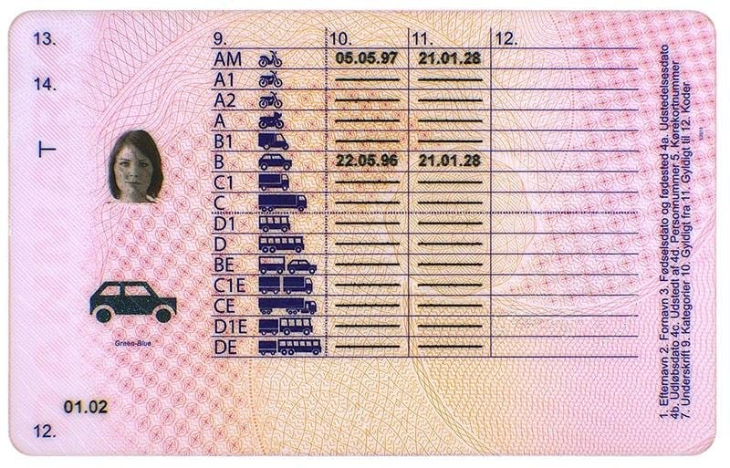 Danish drivers license without exam