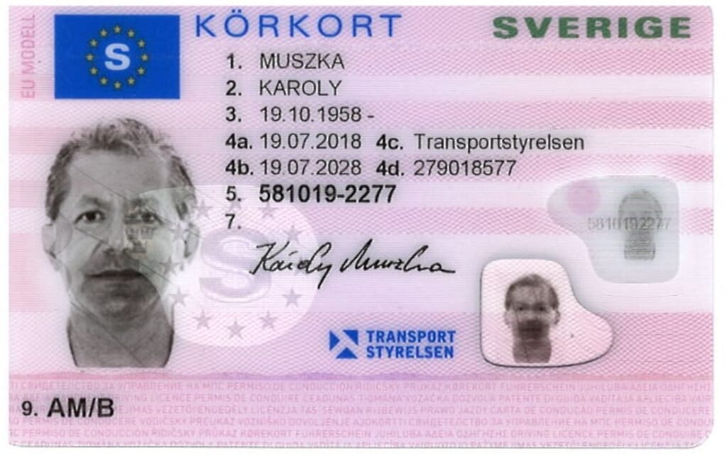 Registered Swedish divers license